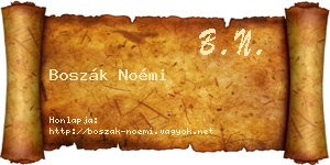 Boszák Noémi névjegykártya